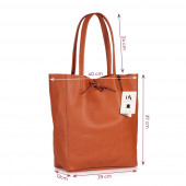 Geanta shopper din piele naturala DiAmanti Luisa Arancio Scuro